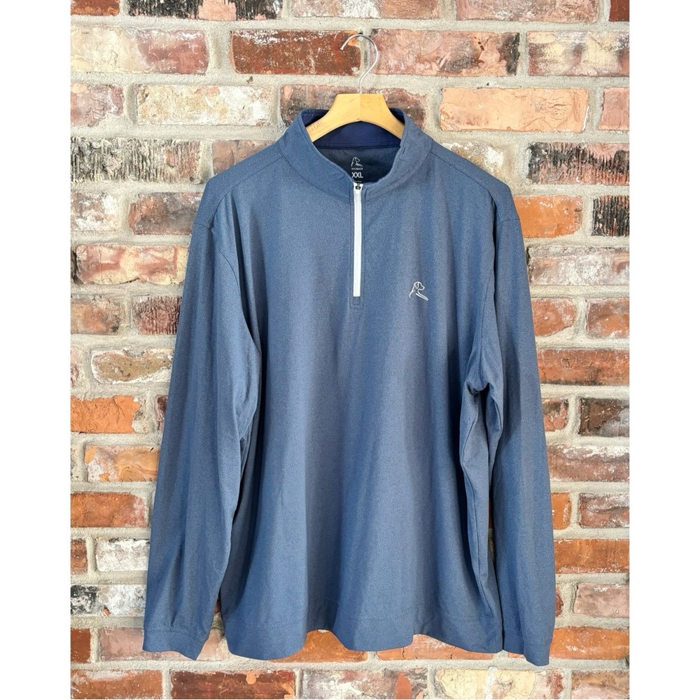 Rhoback Blue 1/4 Zip Performance Golf Pullover Shirt, XXL